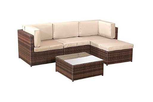 NEW RATTAN WICKER CONSERVATORY OUTDOOR GARDEN FURNITURE SET CORNER SOFA TABLE